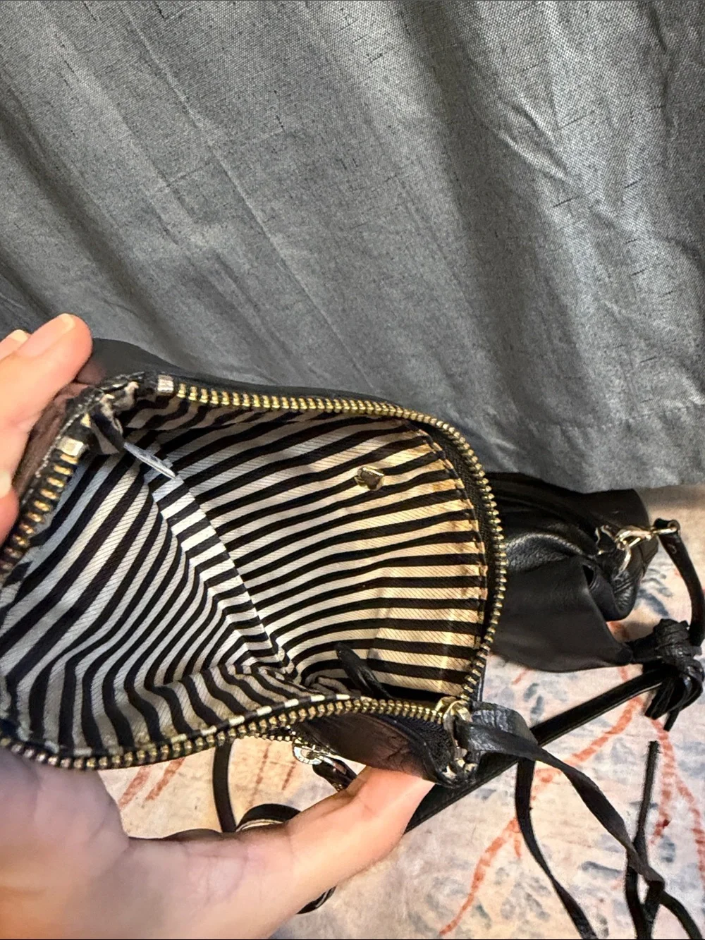 kate spade black pebbled
